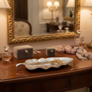 SOLID CAST ALUMINUM GOLD  AND NICKEL PLATED TRAY
