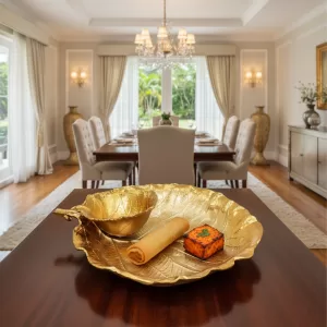 SOLID CAST ALUMINUM GOLD  AND NICKEL PLATED TRAY
