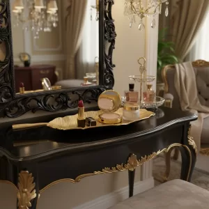 SOLID CAST ALUMINUM GOLD  AND NICKEL PLATED TRAY