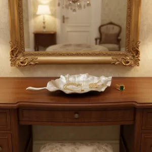 SOLID CAST ALUMINUM GOLD  AND NICKEL PLATED TRAY