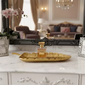 SOLID CAST ALUMINUM GOLD  AND NICKEL PLATED TRAY