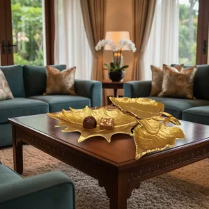 SOLID CAST ALUMINUM GOLD  AND NICKEL PLATED TRAY
