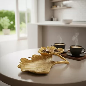 SOLID CAST ALUMINUM GOLD  AND NICKEL PLATED TRAY
